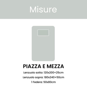INTRECCI Set Lenzuola Una Piazza e Mezza in Cotone, Stampa Alta Qualità, Lenzuolo Sotto + Lenzuolo Sopra + 1 Federa, Comfort, per Pelli Sensibili, non Stringe in Lavatrice. Fantasia: Sea Moon