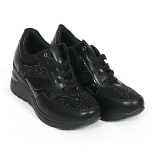 SNEAKERS ALTA CHOCOLA' STRASS NERO