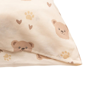 Parure de lit imprimée Billie 140x200 motif ours