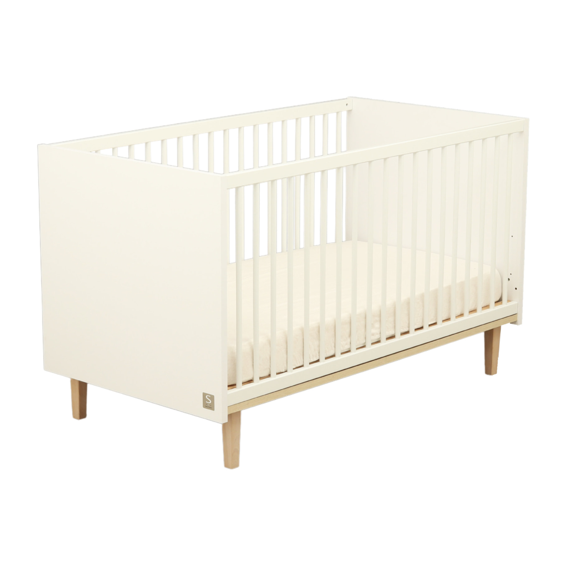 Lit évolutif 140x70 - Little Big bed sur pieds bois