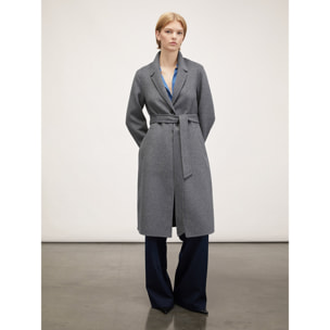 Motivi - Cappotto midi monopetto in panno double - Grigio