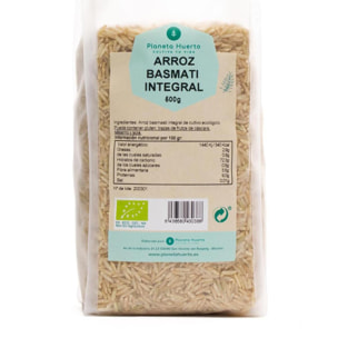 PLANETA HUERTO | Arroz Basmati Integral ECO 500g – Rico en Fibra y Vitaminas