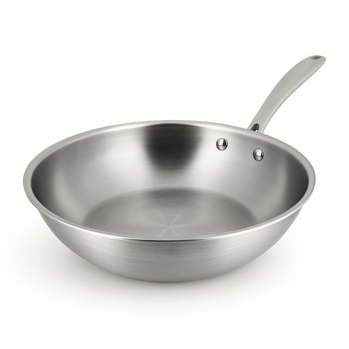 Wok en acier inoxydable 24 cm - fait en France - tous feux TRIPLY