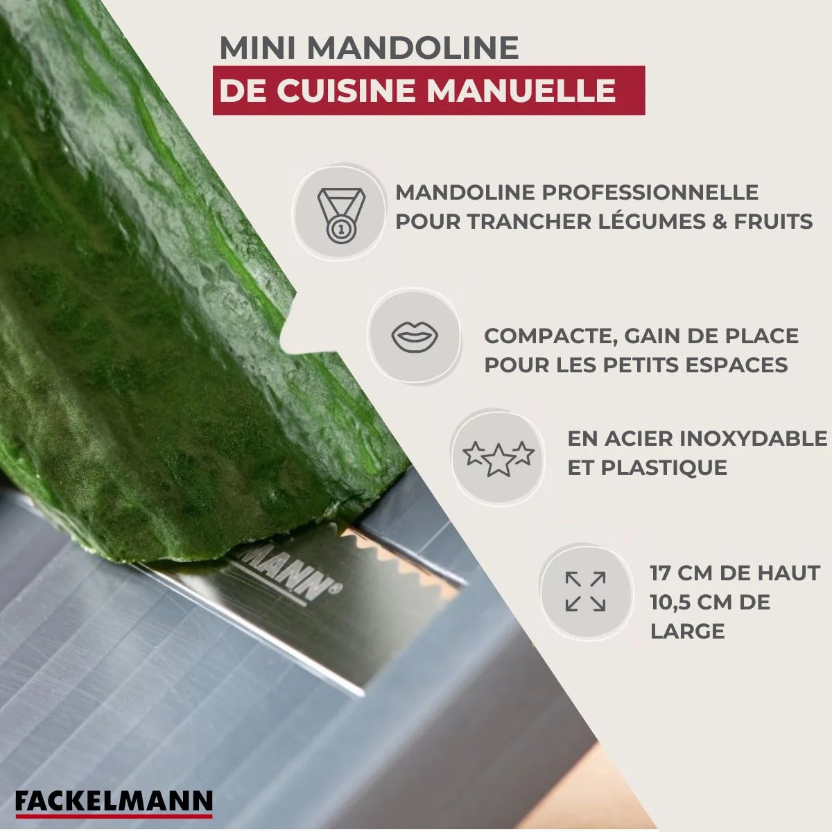 Set de 2 mandolines en plastique et inox Fackelmann Handmade Tradition