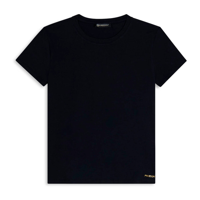 T-shirt in cotone stretch a maniche corte