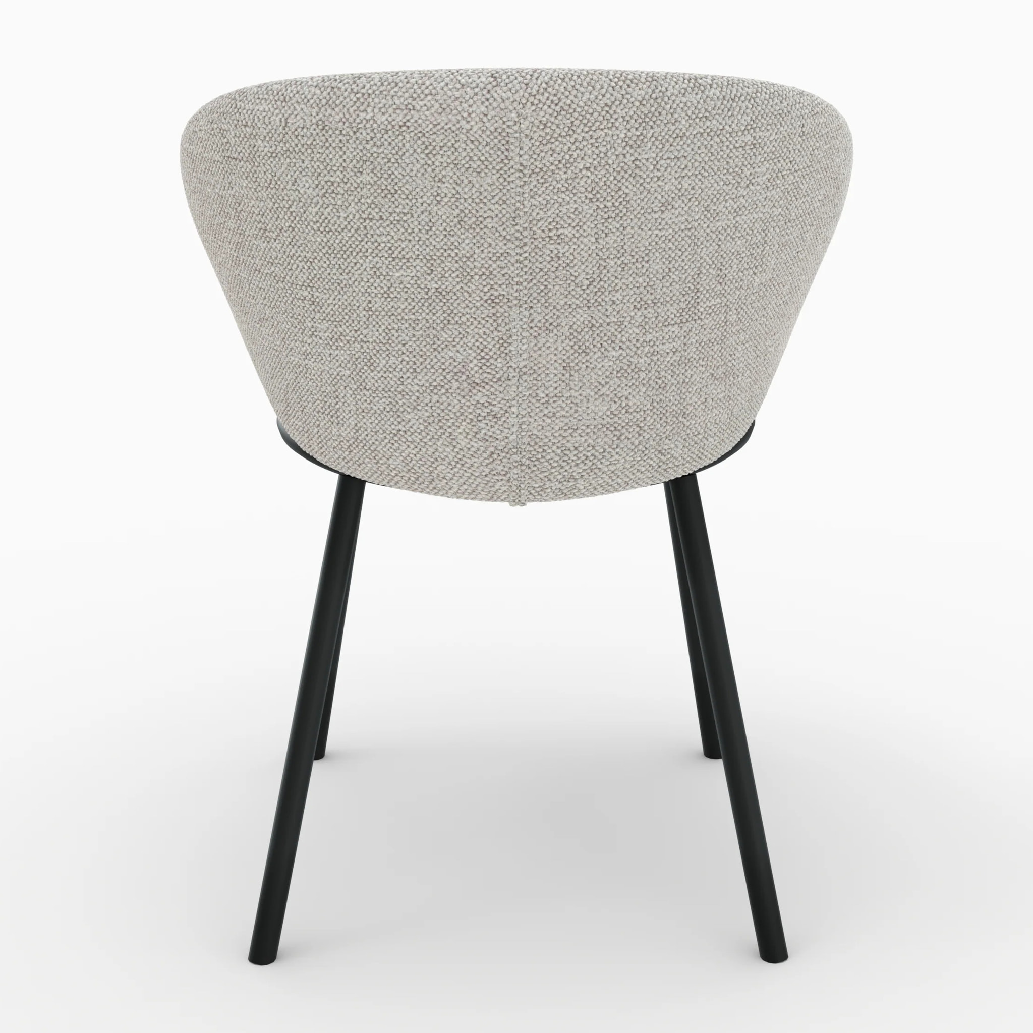 Chaise en tissu beige et pieds en métal noir - Angèle