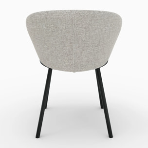 Chaise en tissu beige et pieds en métal noir - Angèle