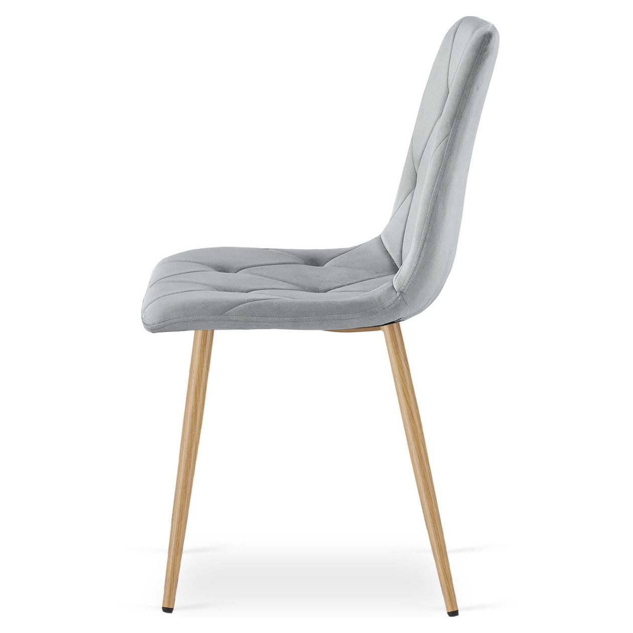 Set di 2 sedie Libra in velluto grigio chiaro e metallo effetto legno