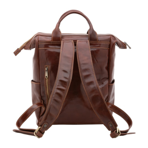 Borsa a tracolla uomo in vera pelle - Modello False - Made in Italy - 37.0 x 30.0 x 17.0 cm