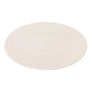 Tapis rond intérieur motifs cercles en relief créme BLAIR