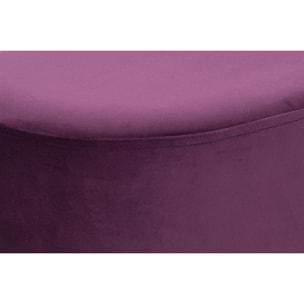 Pouf ovale Nano in velluto blu con base dorata