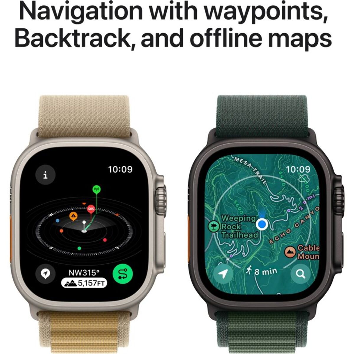 Montre connectée APPLE WATCH Ultra 2 49mm Noir / Vert Loop S Cellular