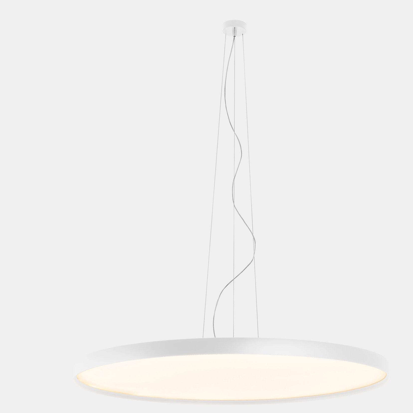 Ledsc4 - Colgante Luno Slim Pendant Extra Large Aluminio, Policarbonato Blanco, MICROPRISMATIC