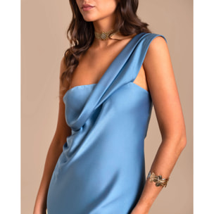 Vestido largo con escote asimétrico