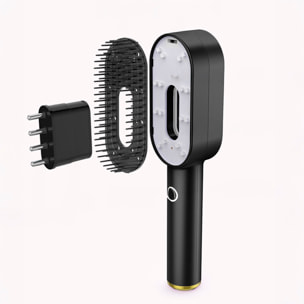 Pettine multifunzionale per capelli, con vibrazione e trattamento di luce.