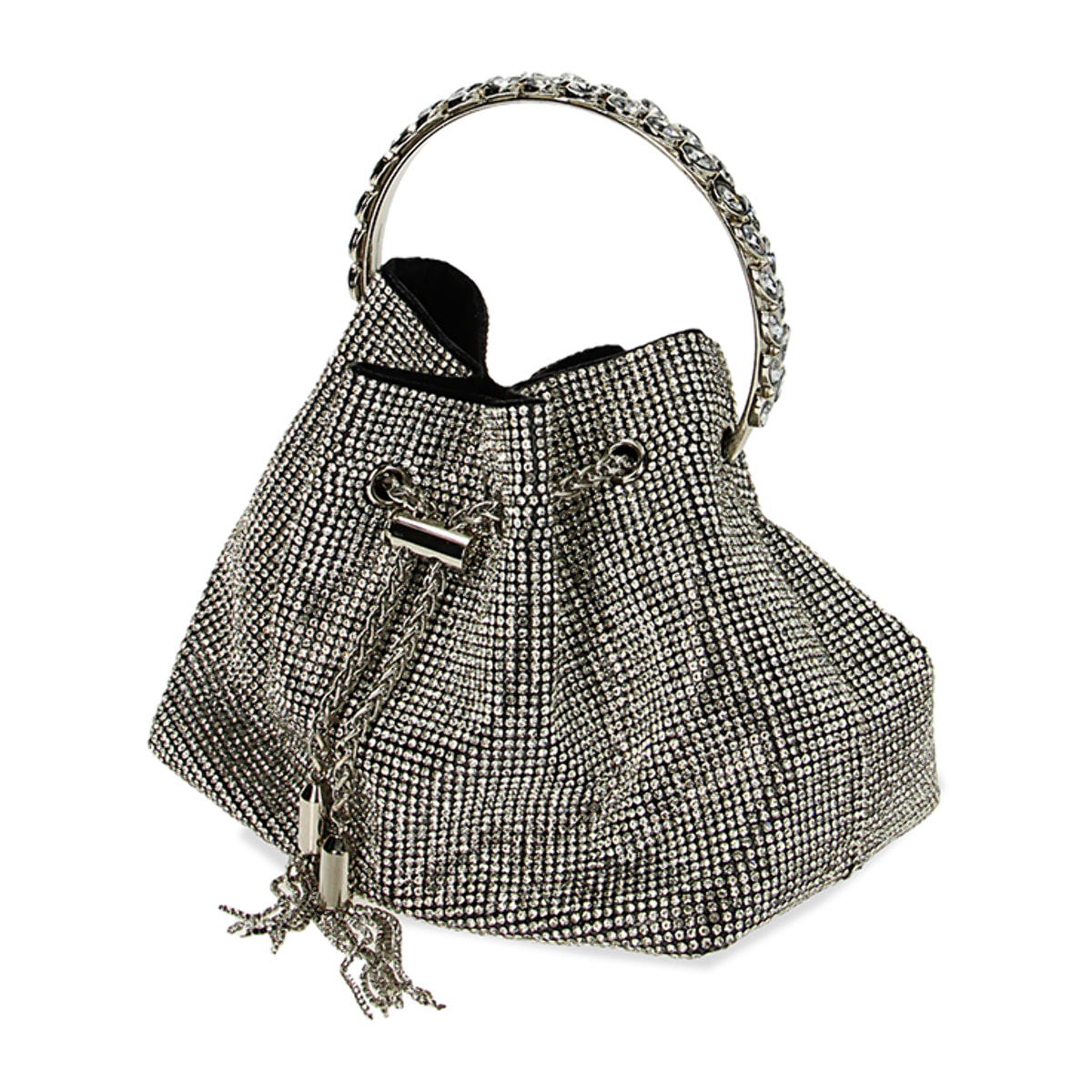 Mini bag argento in laminato
