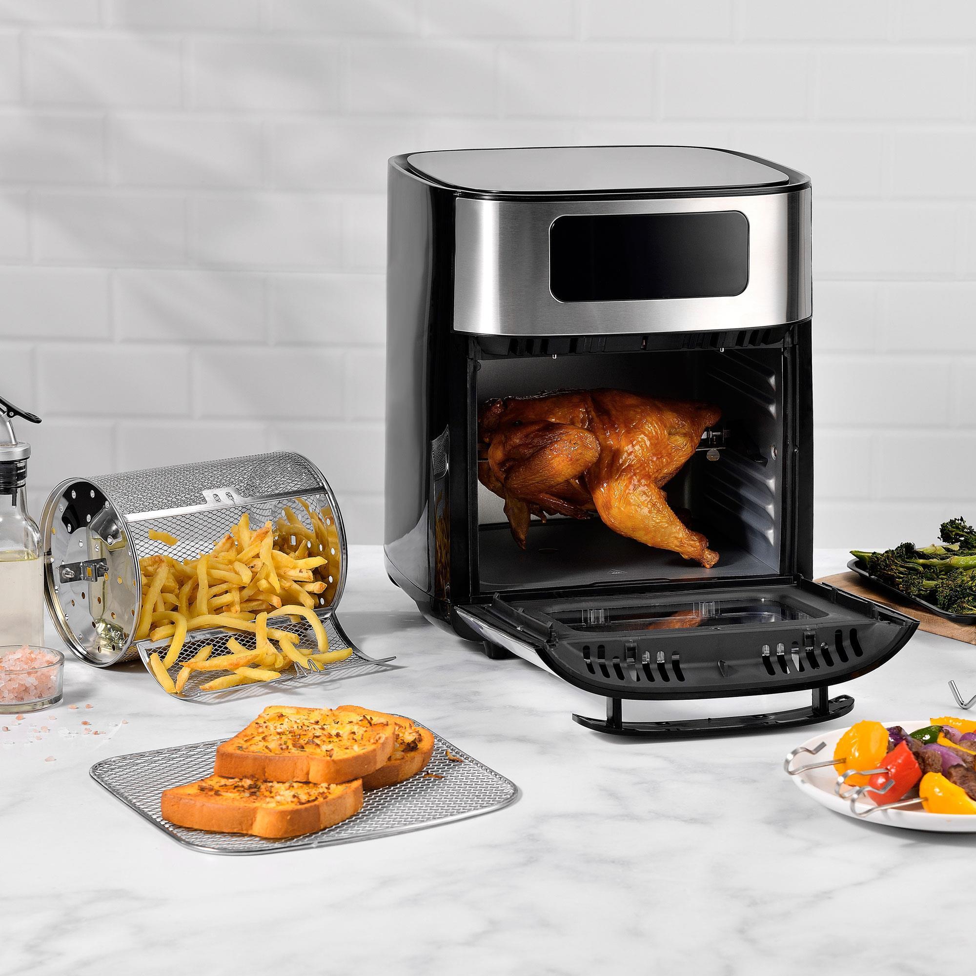 MasterPRO ROCKET 1000 Freidora de Aire 10 L - Calentamiento Doble 360º / Ventana Para ver Progreso / Pantalla táctil LED / 9 Programas Cocción