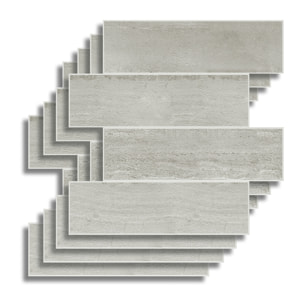 Crédence adhésive murale 3D  - Effet pierre 4 pièces - Gris