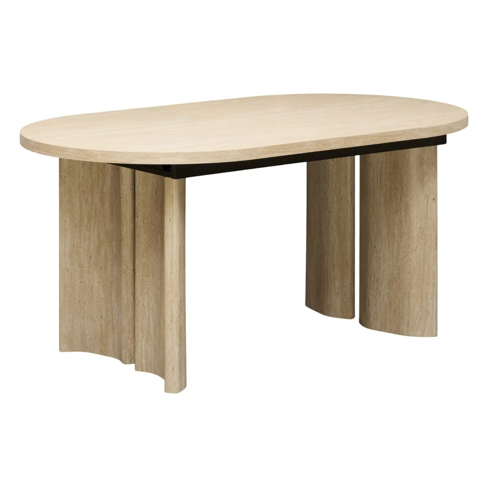 Table à manger extensible Tino ovale 6 à 8 places beige