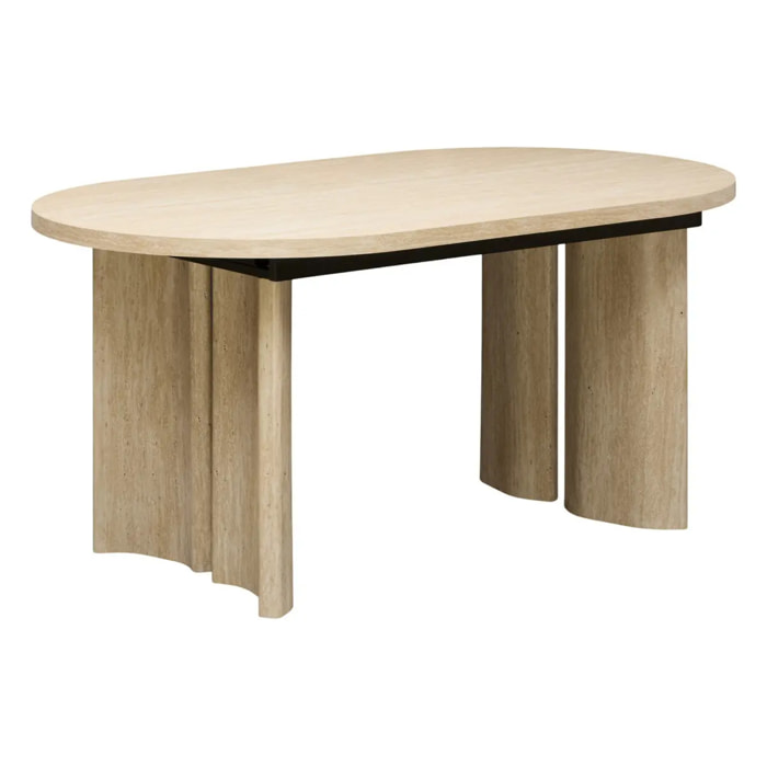 Table à manger extensible Tino ovale 6 à 8 places beige