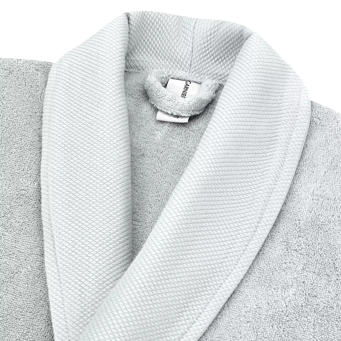 Peignoir pur coton 420 g/m² uni gris Elea nuage