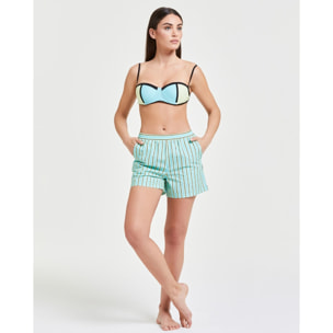Pompea x Silvian Heach shorts con fantasia rigata