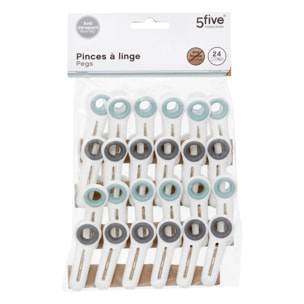 24 pinces à linge blanc