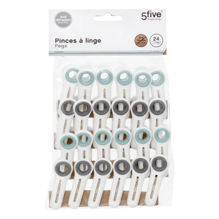 24 pinces à linge blanc