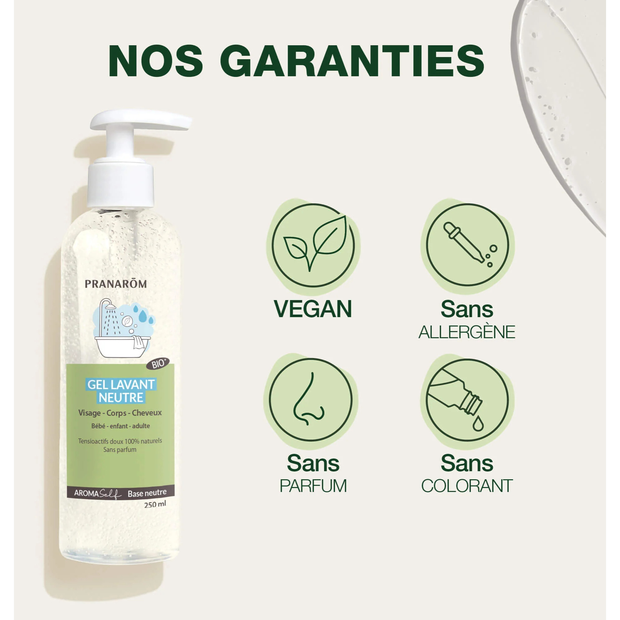 Pranarom - Gel lavant neutre - Bio - 250 ml