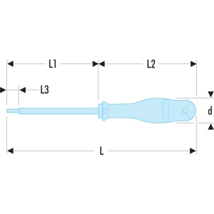 Tournevis Protwist isolé 10000 Volts pour vis à fente 5.5x125 - lame fraisée 5.5 mm - FACOM - AT5.5x125VE