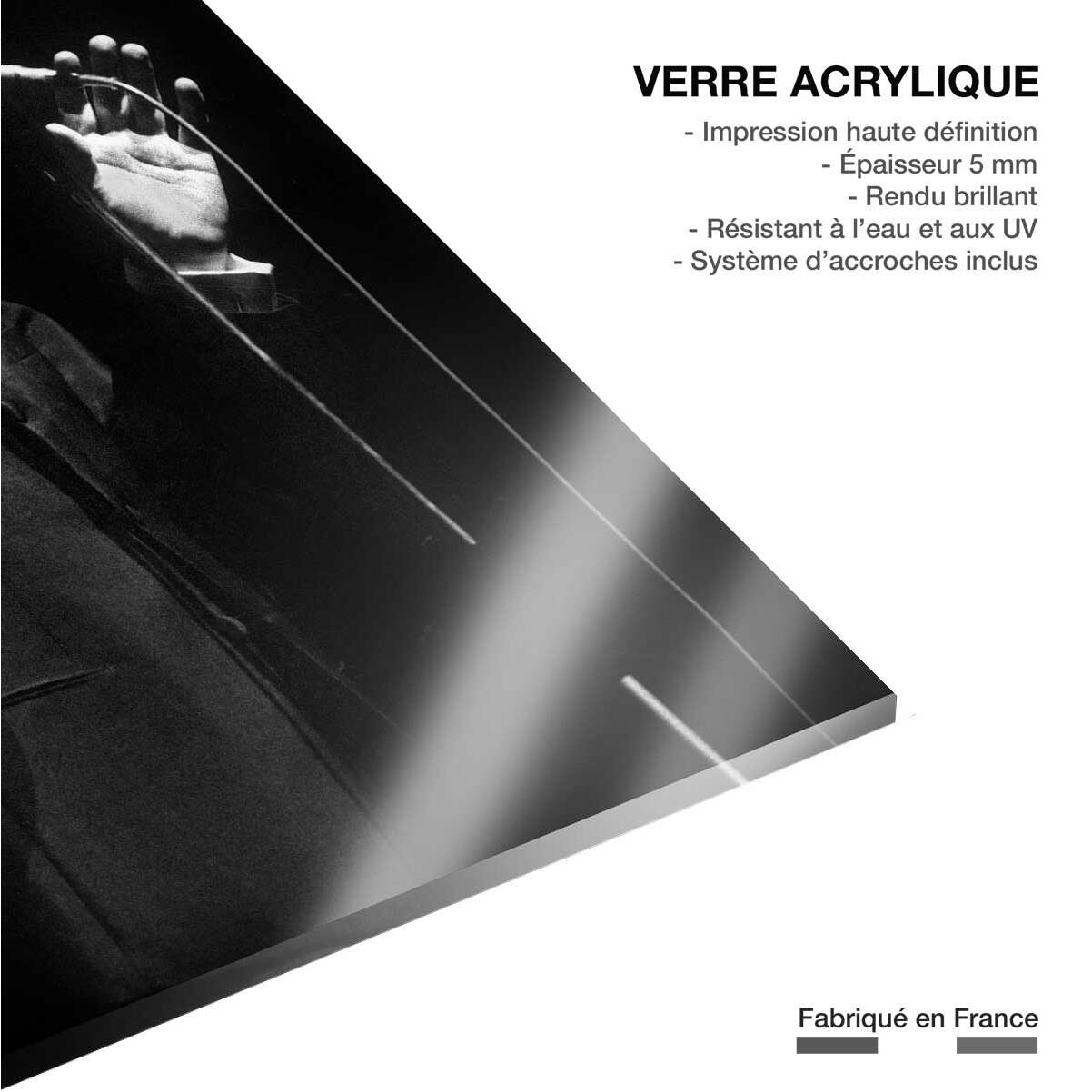 Tableau chanteur célèbre jacques brel en scène Tableau plexiglas