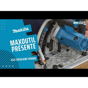 Scie circulaire plongeante 1300W Ø165MM - MAKITA - Avec coffret MAKPAC + Rail de guidage 1400 mm - SP6000J1
