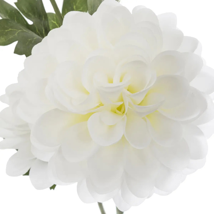 Tige de dahlia artificiel blanc H62cm