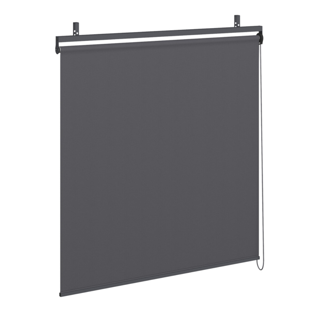 Pergola Marina en acier et toit rétractable gris 3x4m - Structure gris anthracite, toile et stores gris anthracite