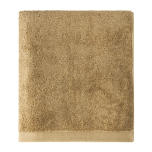 Serviette de bain unie en coton peigné biologique, ESSENTIEL, Beige Argile