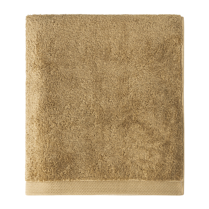 Serviette de bain unie en coton peigné biologique, ESSENTIEL, Beige Argile