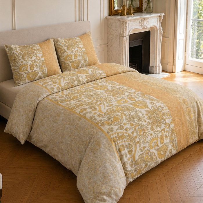 Parure housse de couette 100% coton motif floral - BOMBAY