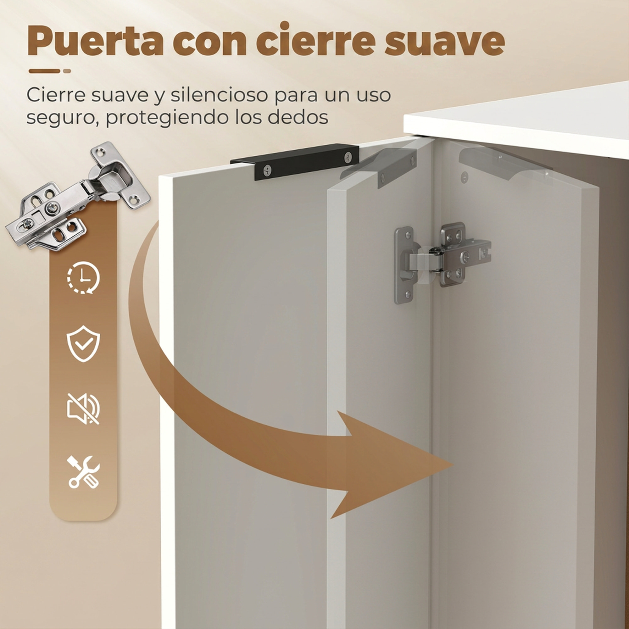 HOMCOM Aparador, Aparador de Salón Estrecho con 3 Cajones y Puerta de Cierre Suave, Armario de Cocina de Almacenaje Moderno, para Entrada, Comedor, 60x30x70 cm, Blanco