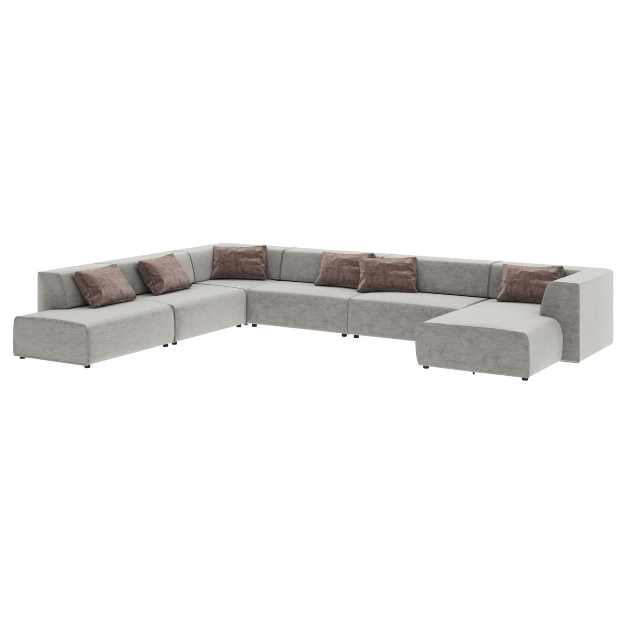 Canapé 2 angles Infinity gris XXL 6 assises Kare Design