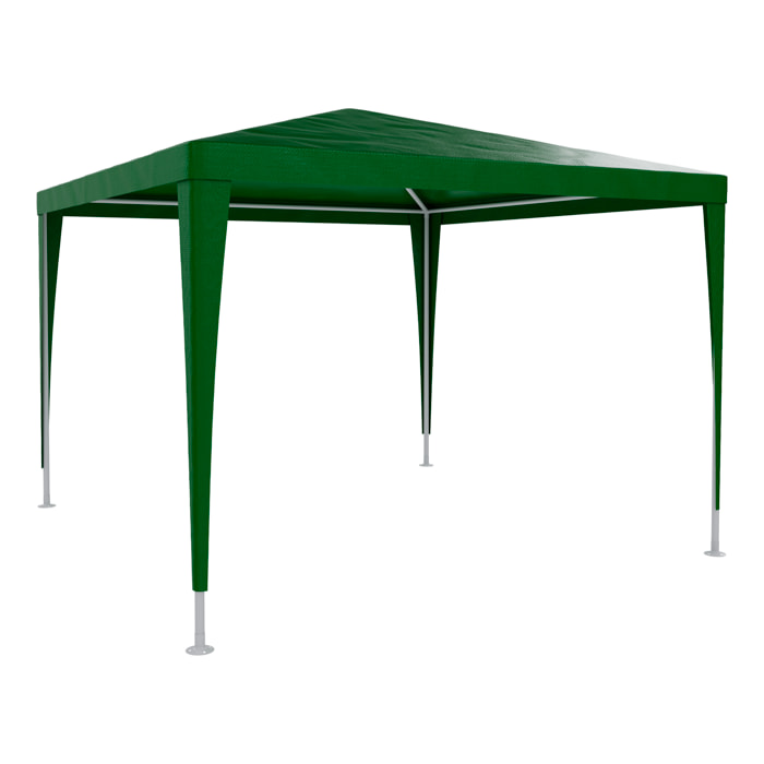 Gazebo 3x3 M Struttura Acciaio Copertura PE 110 gr/m² Impermeabile Idrorepellente Resistente Raggi UV Tenda Picnic Campeggio Esterno Giardino Verde