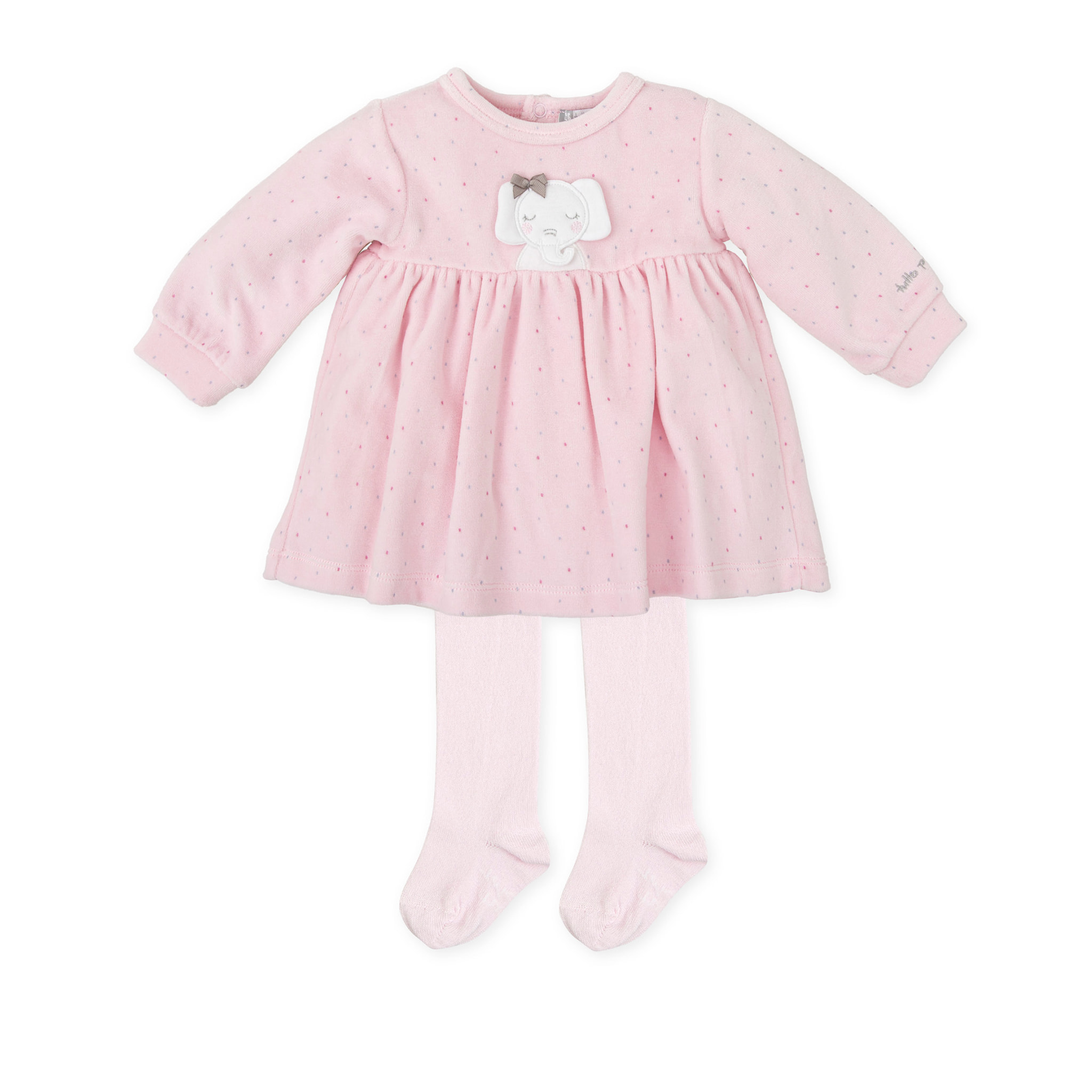 Vestido con leotardos . - Rosa