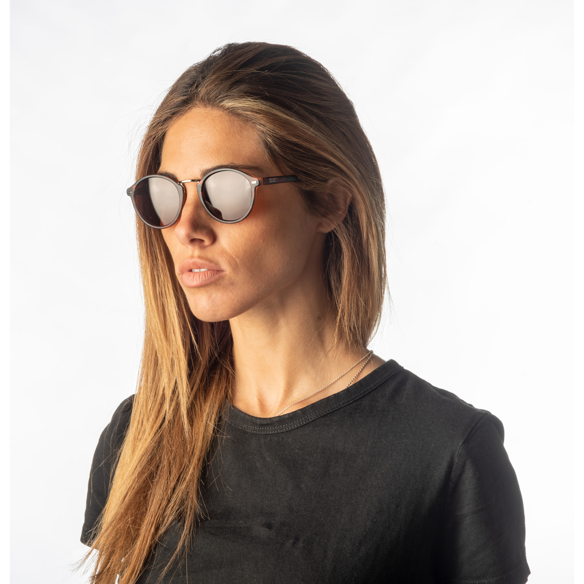 Gafas de sol OCEAN LILLE - De pc bisagra de metal / Dentro montura carey mate bisagra de metal lente marrón nariz de metal plateado brillante