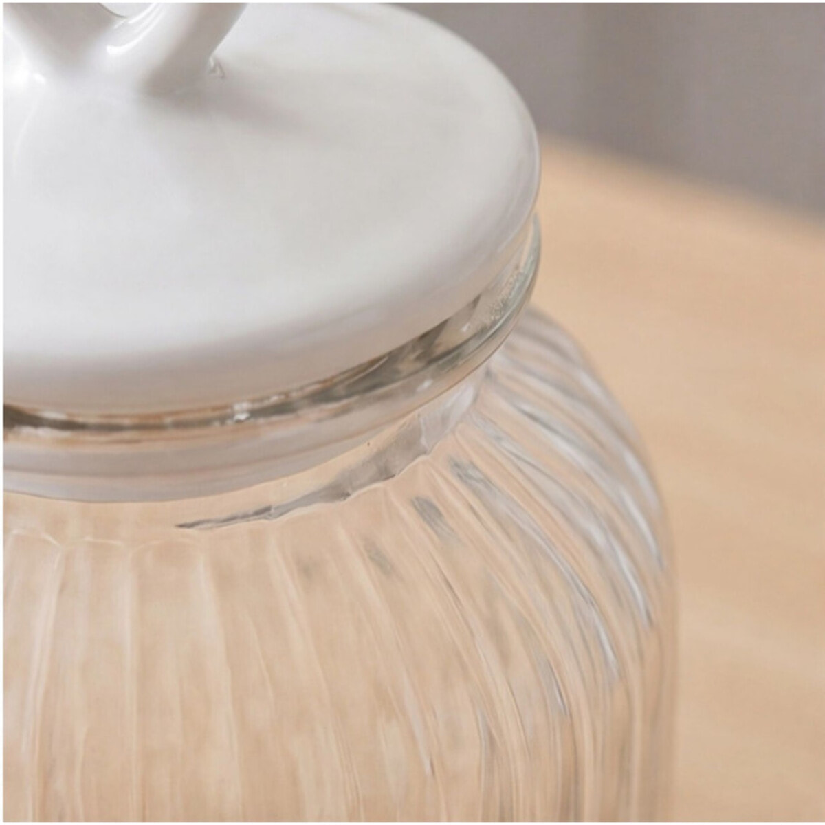 Barattolo in vetro con tappo in ceramica a cuore, contenitore alimenti trasparente, ideale per zucchero caffè biscotti e pasta, design elegante e pratico, organizer cucina resistente, facile da pulire