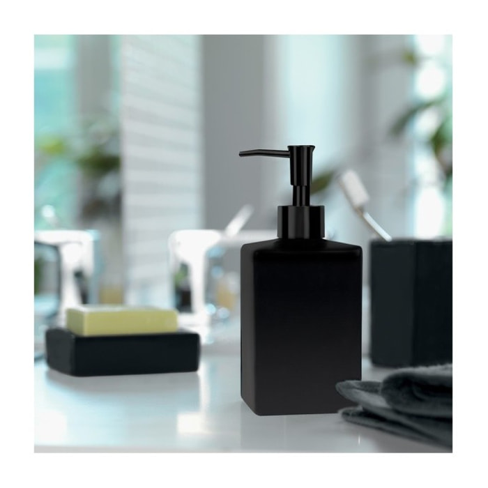 Distributeur de savon Céramique QUADRO-MATT Noir mat Spirella