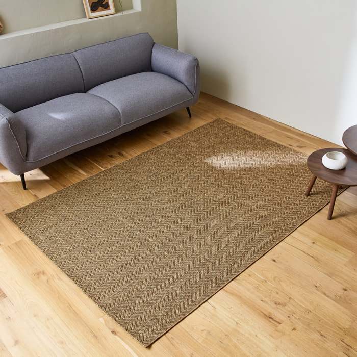 Tapis intérieur/extérieur effet jute coloris caramel OLIVER