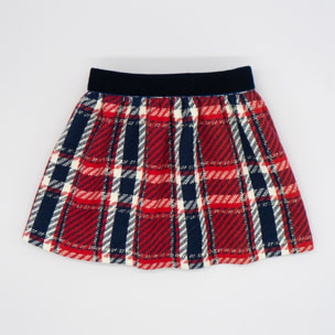 FALDA CUADROS CINTA TERCIOPELO ROJO Y AZUL