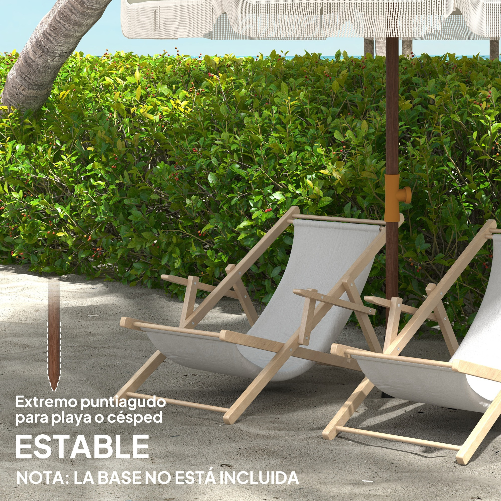 Sombrilla de Playa Grande con Flecos Ø190 cm Sombrilla de Terraza Exterior con Protección UV40+ Antiviento Impermeable Mástil de Ø32 mm y Bolsa de Transporte Verde Oliva Claro