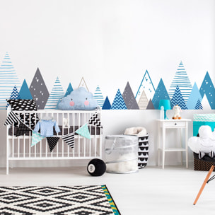 Stickers muraux enfants - Décoration chambre bébé - Autocollant Sticker mural géant enfant montagnes scandinaves VEROKA