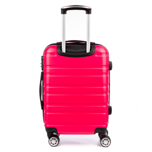 Juego de 3 maletas Trolley extensibles, en material ligero ABS de alta resistencia. Cerradura numérica, 4 ruedas dobles giratorias 360°.