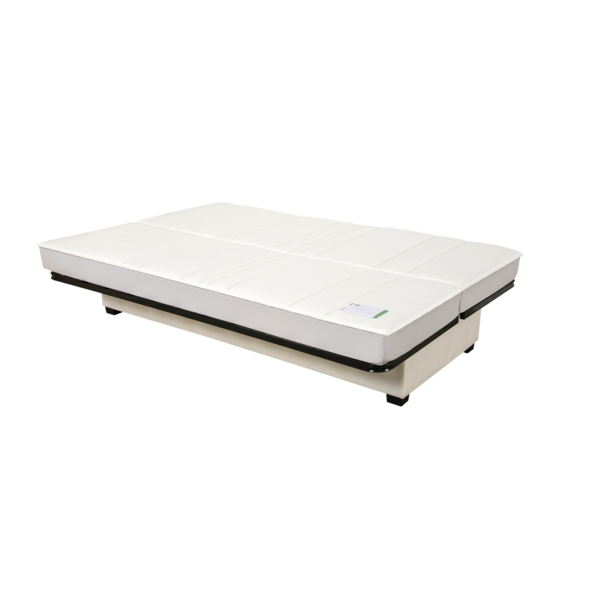 Canapé convertible Noe, matelas Simmons, 130 x 190 cm, 2 coussins offerts, charbon